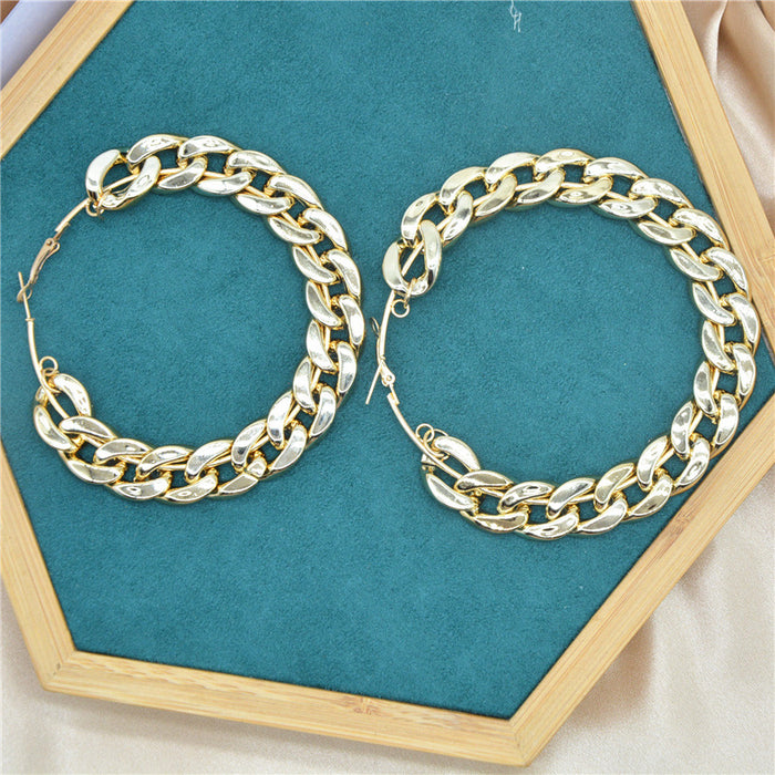 Jewelry WholesaleWholesale Round Metal Alloy CCB Chain Big Earrings JDC-ES-XC343 Earrings 夏晨 %variant_option1% %variant_option2% %variant_option3%  Factory Price JoyasDeChina Joyas De China