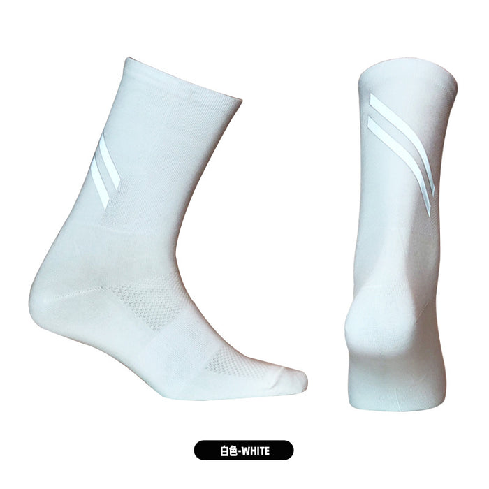 Wholesale Sock Nylon High Reflective Cycling Socks Cycling Sports Moisture Wicking Mid Tube JDC-SK-QiT001