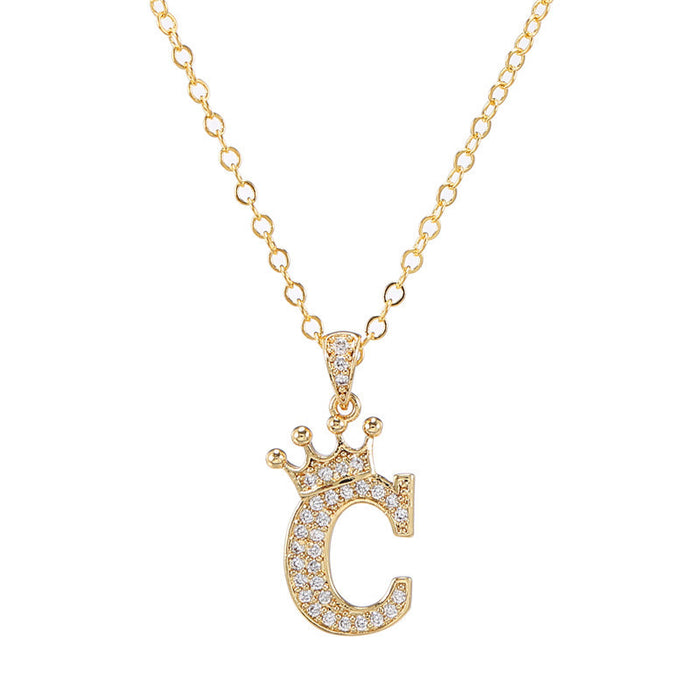 Jewelry WholesaleWholesale Zircon Alphabet Necklace With Diamonds JDC-NE-ZhuJ003 necklaces 诛积 %variant_option1% %variant_option2% %variant_option3%  Factory Price JoyasDeChina Joyas De China