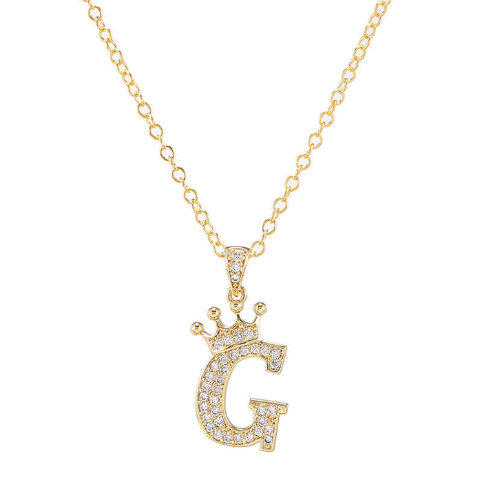 Jewelry WholesaleWholesale Zircon Alphabet Necklace With Diamonds JDC-NE-ZhuJ003 necklaces 诛积 %variant_option1% %variant_option2% %variant_option3%  Factory Price JoyasDeChina Joyas De China