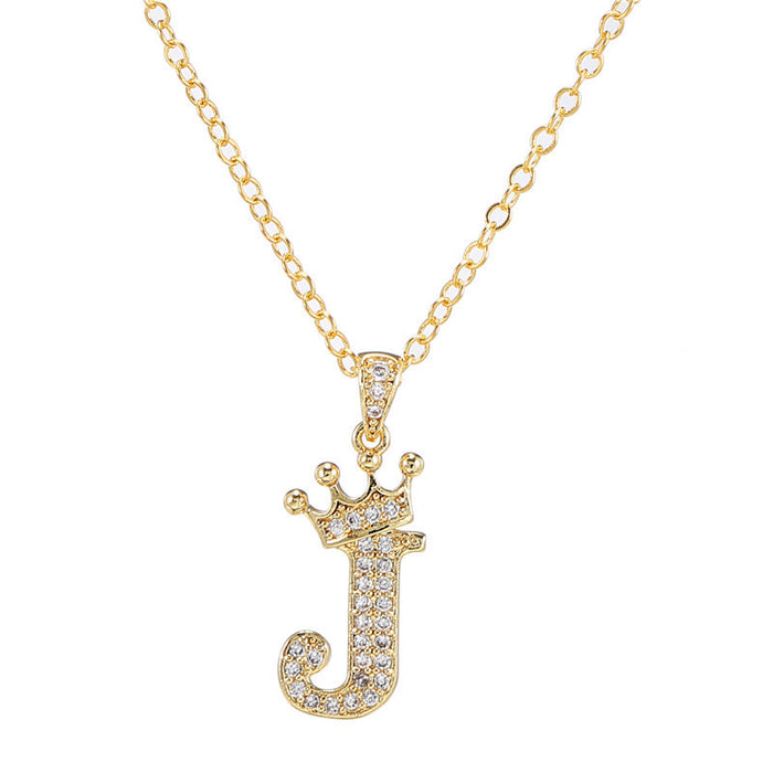 Jewelry WholesaleWholesale Zircon Alphabet Necklace With Diamonds JDC-NE-ZhuJ003 necklaces 诛积 %variant_option1% %variant_option2% %variant_option3%  Factory Price JoyasDeChina Joyas De China