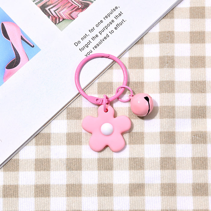 Jewelry WholesaleWholesale Color Small Flower Bell Soft Rubber Metal Keychain JDC-KC-HHui001 Keychains 鸿辉 %variant_option1% %variant_option2% %variant_option3%  Factory Price JoyasDeChina Joyas De China