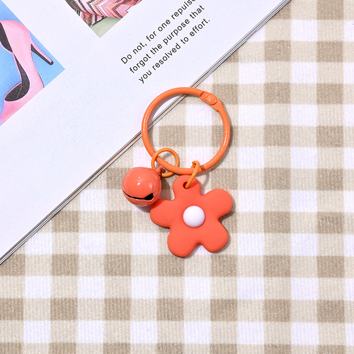 Jewelry WholesaleWholesale Color Small Flower Bell Soft Rubber Metal Keychain JDC-KC-HHui001 Keychains 鸿辉 %variant_option1% %variant_option2% %variant_option3%  Factory Price JoyasDeChina Joyas De China