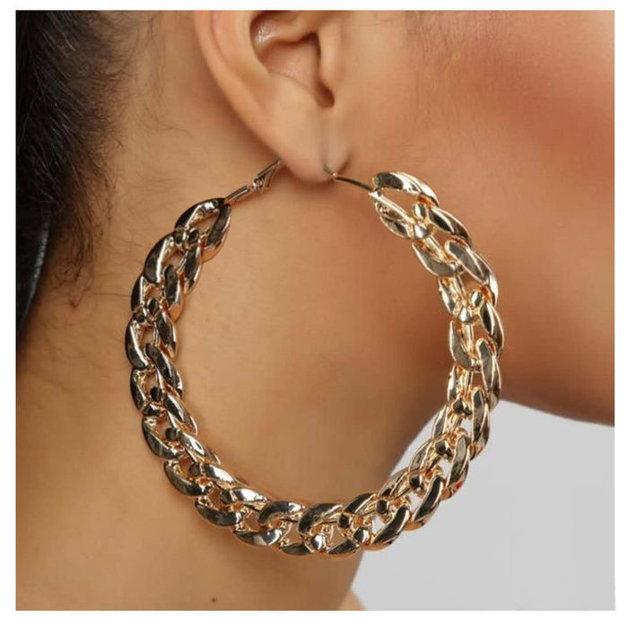 Jewelry WholesaleWholesale Round Metal Alloy CCB Chain Big Earrings JDC-ES-XC343 Earrings 夏晨 %variant_option1% %variant_option2% %variant_option3%  Factory Price JoyasDeChina Joyas De China