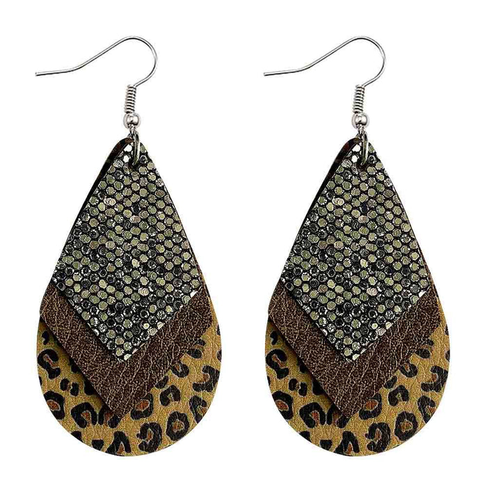 Jewelry WholesaleWholesale Glitter Leopard Drop Shape Leather Earings rJDC-ES-Chengy014 Earings JoyasDeChina Wholesale Jewelry %variant_option1% %variant_option2% %variant_option3%  Factory Price JoyasDeChina Joyas De China