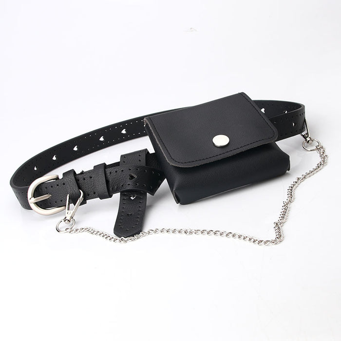 Wholesale hip hop style wild chain small waist bag belt JDC-WB-KuP008