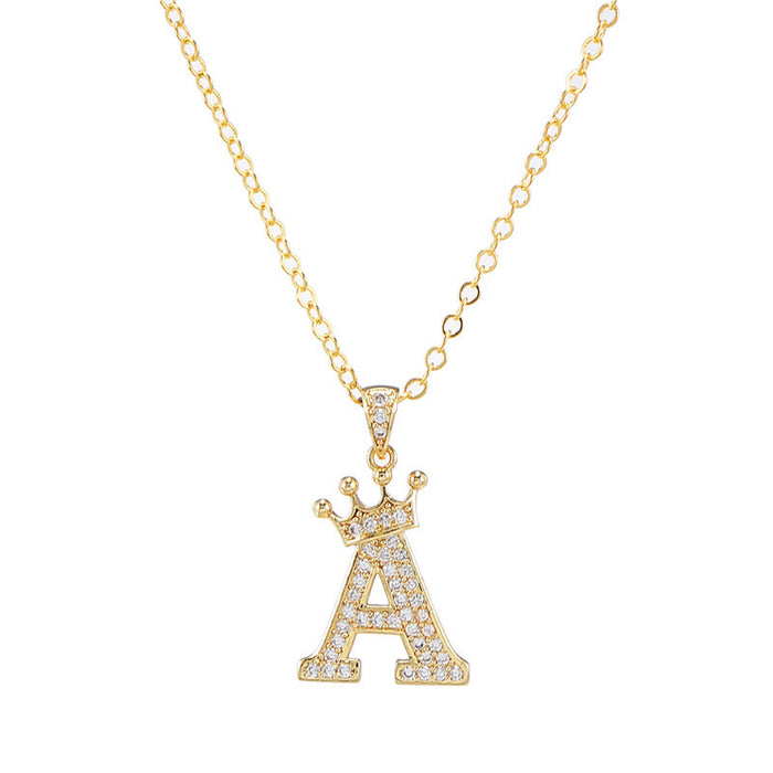 Jewelry WholesaleWholesale Zircon Alphabet Necklace With Diamonds JDC-NE-ZhuJ003 necklaces 诛积 %variant_option1% %variant_option2% %variant_option3%  Factory Price JoyasDeChina Joyas De China