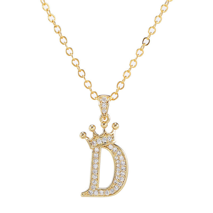 Jewelry WholesaleWholesale Zircon Alphabet Necklace With Diamonds JDC-NE-ZhuJ003 necklaces 诛积 %variant_option1% %variant_option2% %variant_option3%  Factory Price JoyasDeChina Joyas De China