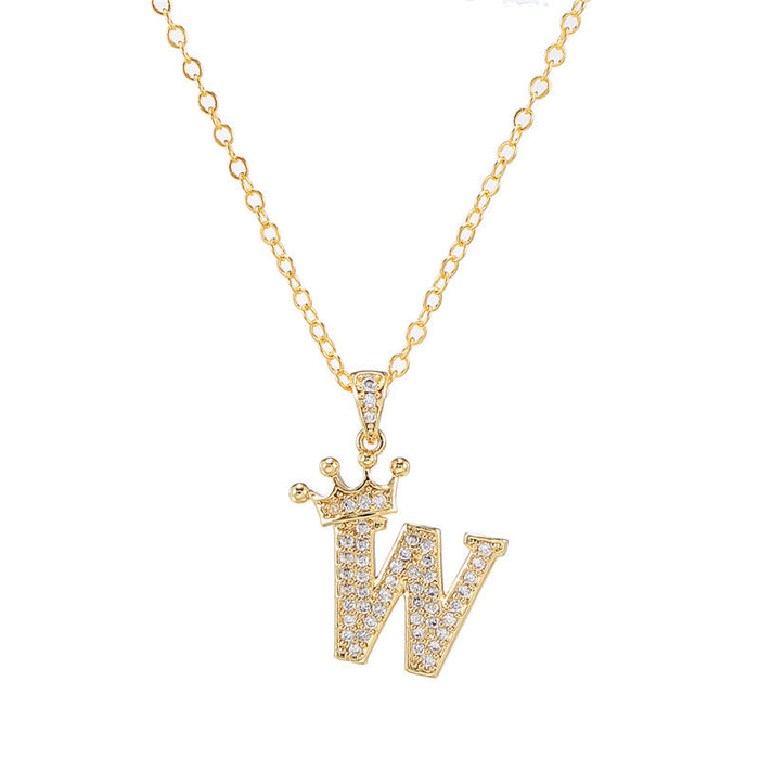 Jewelry WholesaleWholesale Zircon Alphabet Necklace With Diamonds JDC-NE-ZhuJ003 necklaces 诛积 %variant_option1% %variant_option2% %variant_option3%  Factory Price JoyasDeChina Joyas De China