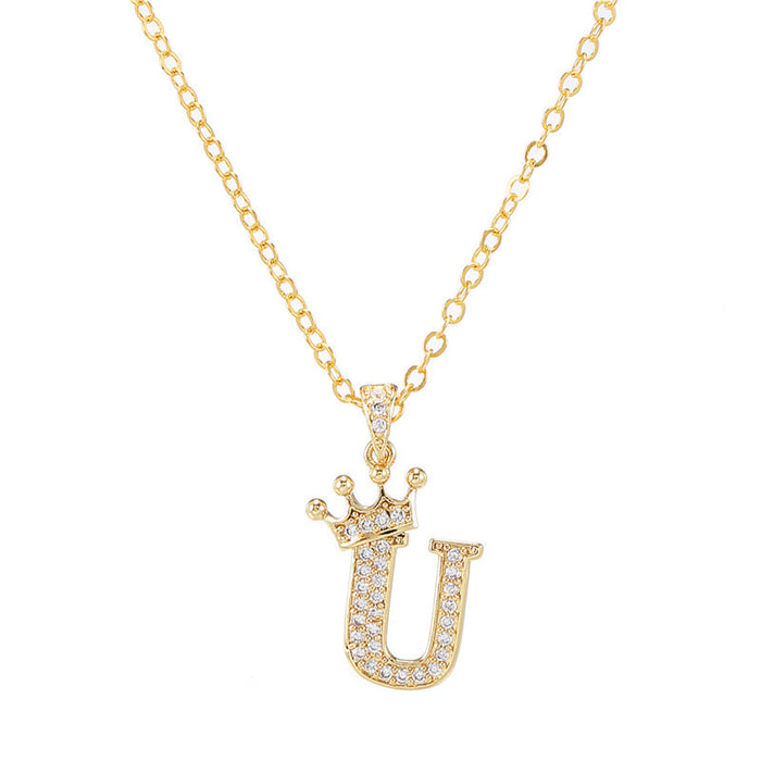 Jewelry WholesaleWholesale Zircon Alphabet Necklace With Diamonds JDC-NE-ZhuJ003 necklaces 诛积 %variant_option1% %variant_option2% %variant_option3%  Factory Price JoyasDeChina Joyas De China