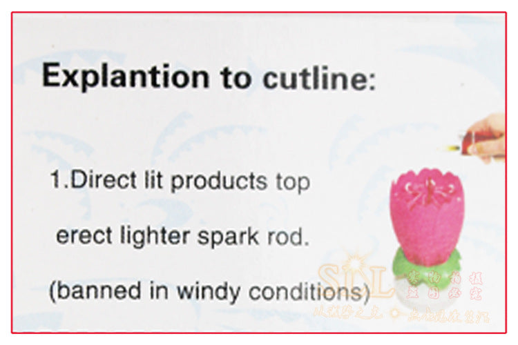 Wholesale Happy Birthday Music Spinning Electronic Lotus Candle JDC-CD-WCheng001