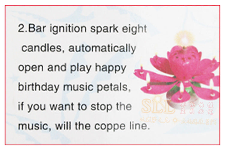 Wholesale Happy Birthday Music Spinning Electronic Lotus Candle JDC-CD-WCheng001