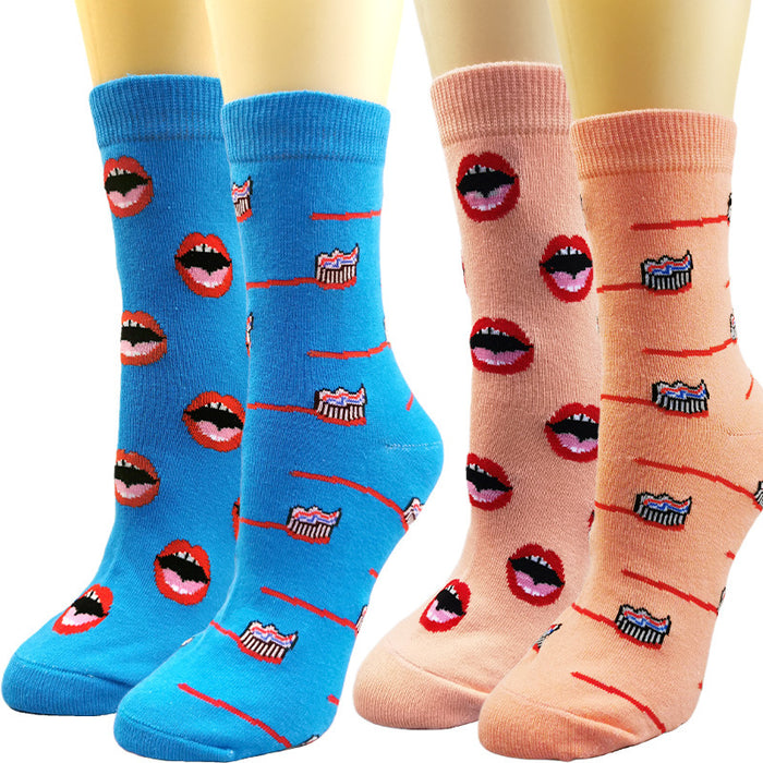 Wholesale Socks Cotton Cartoon Medium Tube MOQ≥3 JDC-SK-XQ005