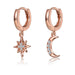 Jewelry WholesaleWholesale S925 Silver Needle Asymmetric Star Moon Diamond Studded Copper Earrings JDC-ES-XuanY010 Earrings 宣妍 %variant_option1% %variant_option2% %variant_option3%  Factory Price JoyasDeChina Joyas De China