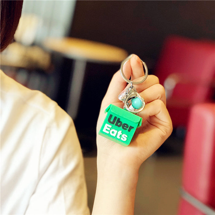 Wholesale food takeaway box model keychain pendant JDC-KC-YCYK003