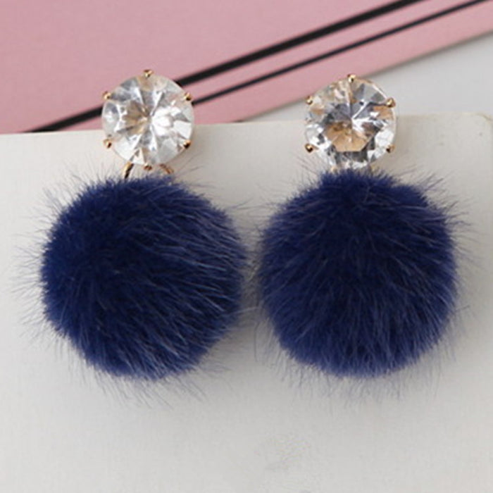 Wholesale Earrings Alloy Hair Balls Set with Crystal MOQ≥2 JDC-ES-GYUE001