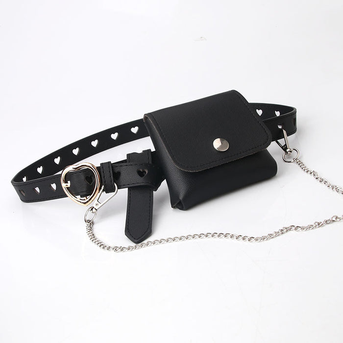 Wholesale hip hop style wild chain small waist bag belt JDC-WB-KuP008