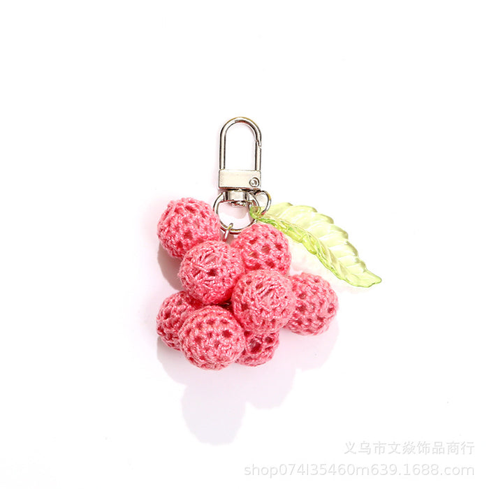 Wholesale knitted wool Kyoho grape keychain MOQ≥3 JDC-KC-WYan014