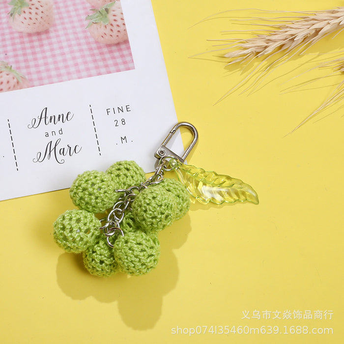 Wholesale knitted wool Kyoho grape keychain MOQ≥3 JDC-KC-WYan014