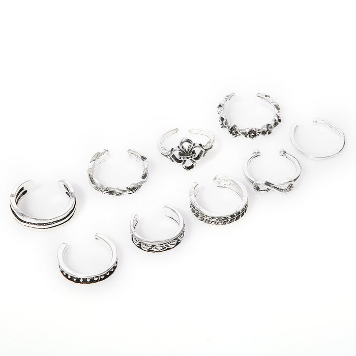 Wholesale Totem Pattern Beach Alloy Foot Ring Set JDC-RS-MYL002