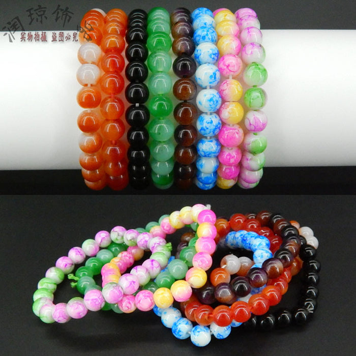 Wholesale Imitation Agate Glass Bracelet MOQ≥2 JDC-BT-RunQ001