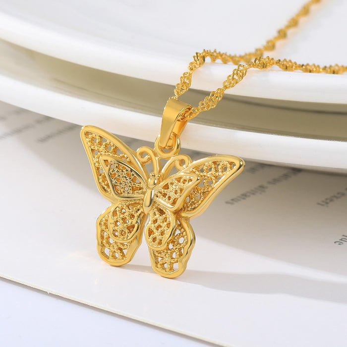 Jewelry WholesaleWholesale Shuibo chain stainless steel butterfly hollow Necklace JDC-NE-MJ002 Necklaces 萌葭 %variant_option1% %variant_option2% %variant_option3%  Factory Price JoyasDeChina Joyas De China