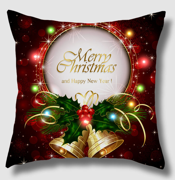 Wholesale Pillow Cover Lantern Santa Elk LED Light Printing Short Plush MOQ≥3 JDC-PW-Yifan002