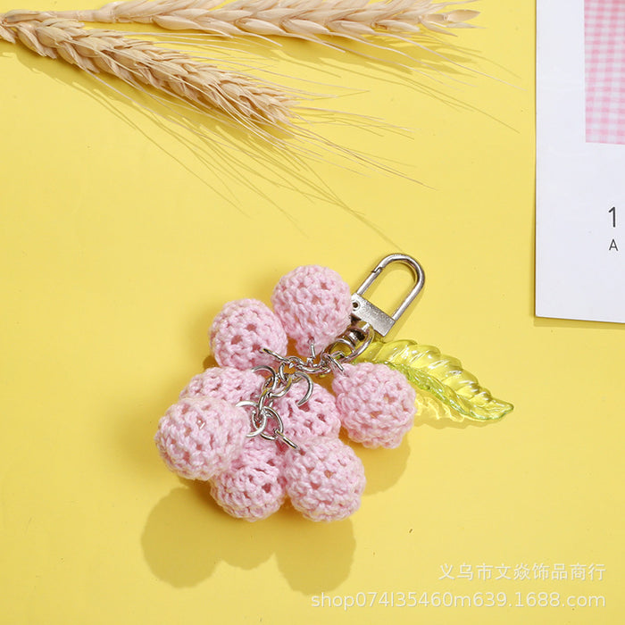 Wholesale knitted wool Kyoho grape keychain MOQ≥3 JDC-KC-WYan014
