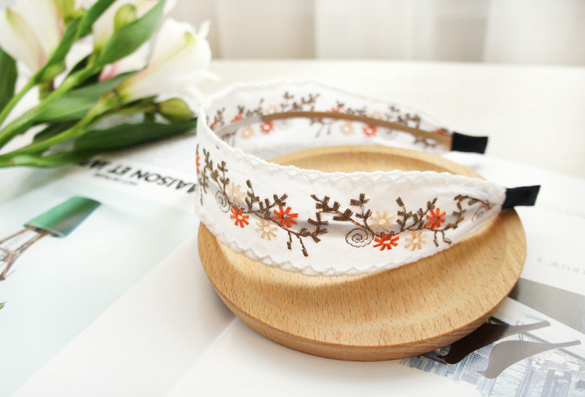 Jewelry WholesaleWholesale embroidery lace wind suede floral fabric hair band JDC-HD-Youp001 Headband 有派 %variant_option1% %variant_option2% %variant_option3%  Factory Price JoyasDeChina Joyas De China