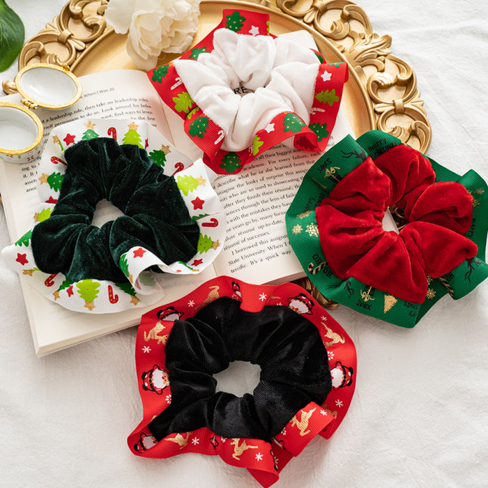 Wholesale Hair Scrunchies Flannel Christmas JDC-HS-ST014