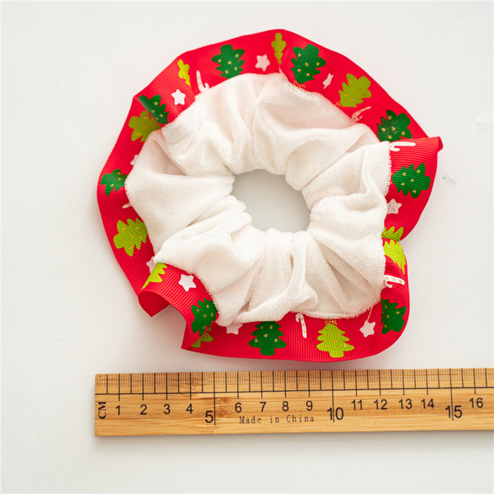 Wholesale Hair Scrunchies Flannel Christmas JDC-HS-ST014