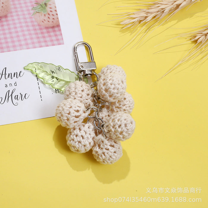 Wholesale knitted wool Kyoho grape keychain MOQ≥3 JDC-KC-WYan014
