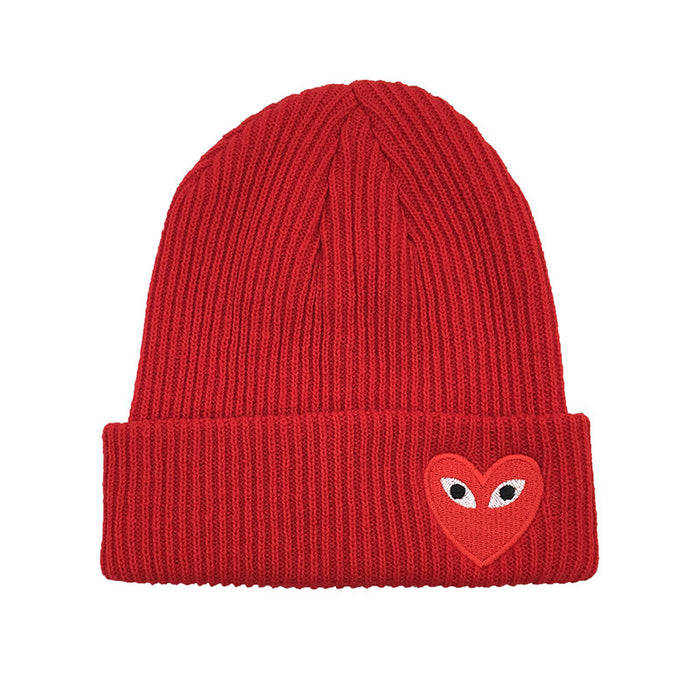 Wholesale Hat Wool Heart Embroidery Knitted Hat (F) JDC-FH-AXing009