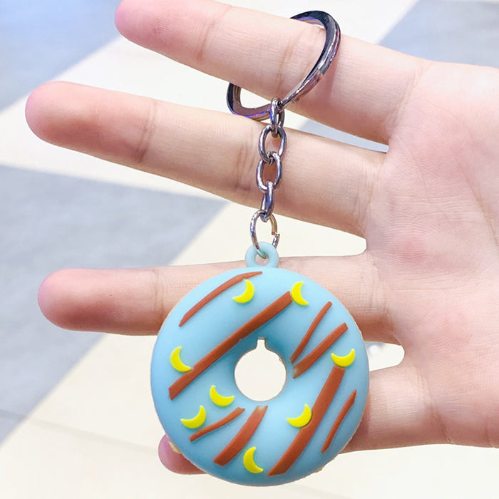 Wholesale cartoon bread pendant donut food three-dimensional cartoon keychain  JDC-KC-PLei008