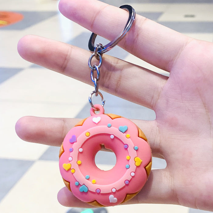 Wholesale cartoon bread pendant donut food three-dimensional cartoon keychain  JDC-KC-PLei008