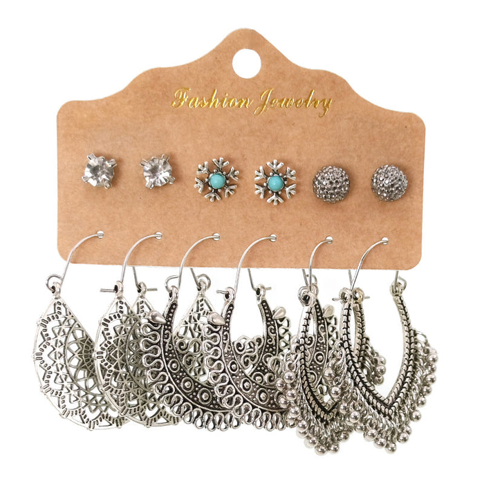 Wholesale Stud Earrings 6 Piece Set Snake Owl Marine Collection JDC-ES-HH015