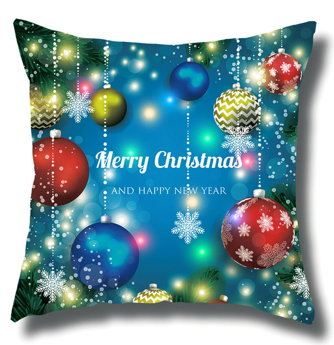 Wholesale Pillow Cover Lantern Santa Elk LED Light Printing Short Plush MOQ≥3 JDC-PW-Yifan002