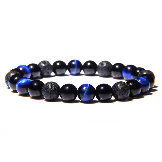 Wholesale Natural Stone Tiger Eye Hematite Beads Magnet Men Bracelet JDC-BT-YinY003