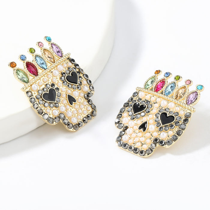 Wholesale Earrings Alloy Diamond Set Acrylic Skull JDC-ES-JL1053