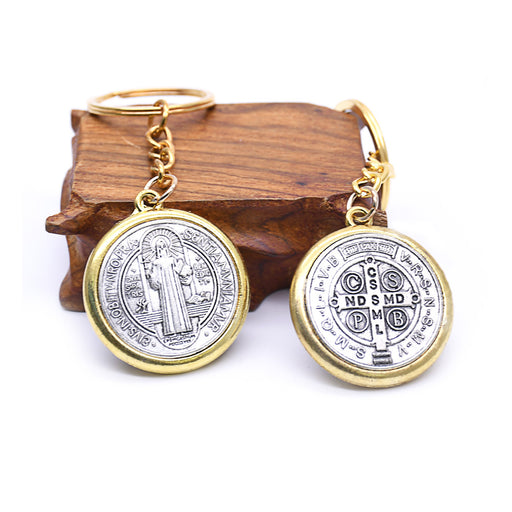 Jewelry WholesaleWholesale Saint Benedict Exorcism Religious Cross Metal Keychain JDC-KC-BYou001 Keychains 百优 %variant_option1% %variant_option2% %variant_option3%  Factory Price JoyasDeChina Joyas De China