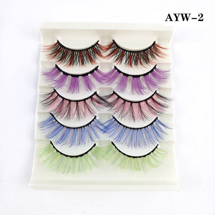 Jewelry WholesaleWholesale Color Messy False Eyelashes 5 Pairs Pack JDC-EY-LDian001 eyelashes 靓点 %variant_option1% %variant_option2% %variant_option3%  Factory Price JoyasDeChina Joyas De China