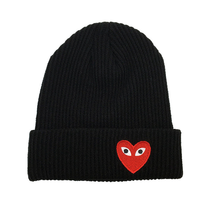 Wholesale Hat Wool Heart Embroidery Knitted Hat (F) JDC-FH-AXing009