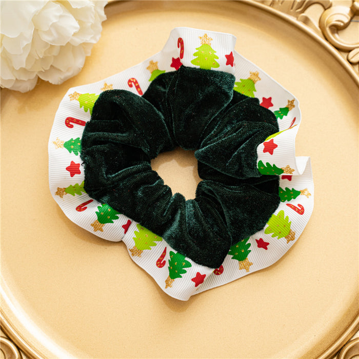 Wholesale Hair Scrunchies Flannel Christmas JDC-HS-ST014