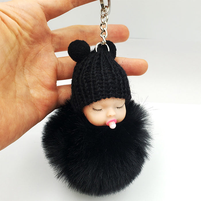 Jewelry WholesaleWholesale Plush Doll Hair Ball Keychain MOQ≥2 JDC-KC-QiShi030 Keychains 奇释 %variant_option1% %variant_option2% %variant_option3%  Factory Price JoyasDeChina Joyas De China