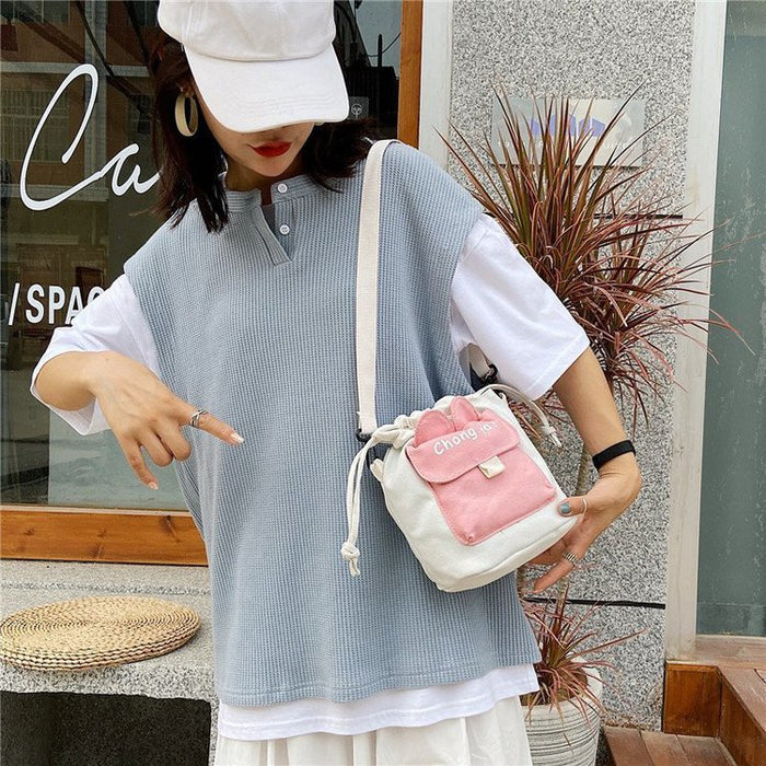 Wholesale canvas Japanese cute shoulder bag JDC-SD-Xinqing004