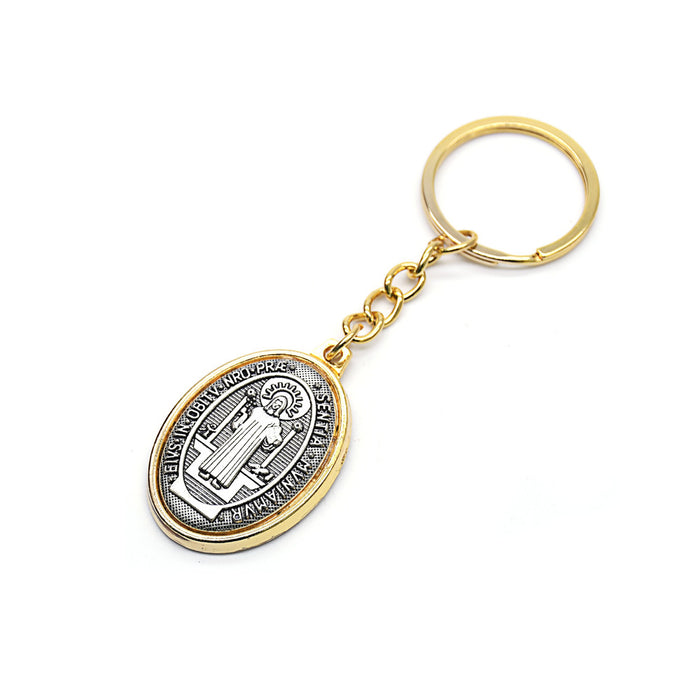 Wholesale Keychains Metal Oval ST. BENEDICT JDC-KC-BYou010