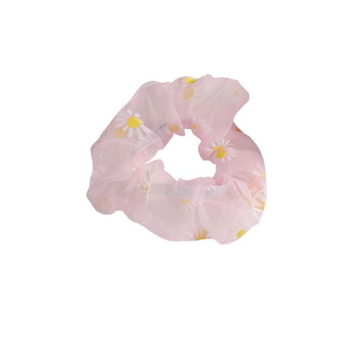 Wholesale mesh small daisy hair rope daisy large intestine hair tie JDC-HS-DieZu003