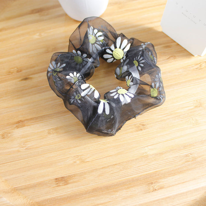 Wholesale mesh small daisy hair rope daisy large intestine hair tie JDC-HS-DieZu003