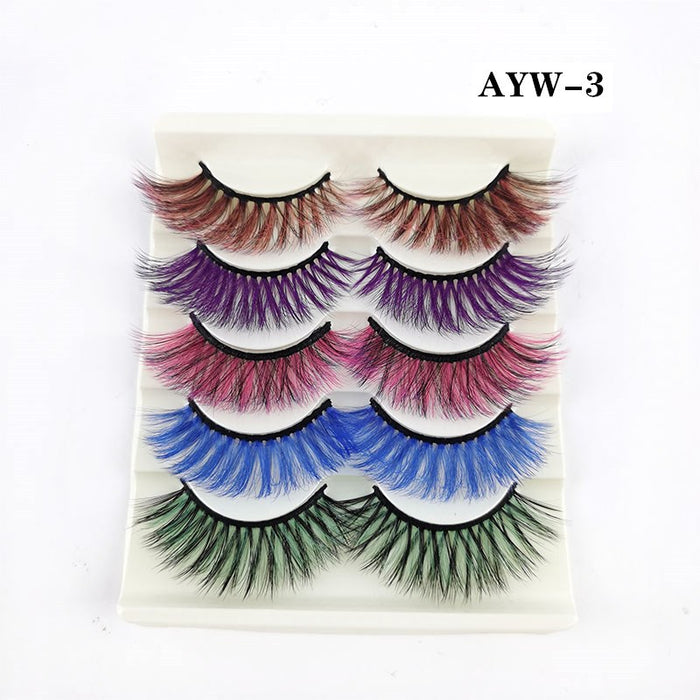 Jewelry WholesaleWholesale Color Messy False Eyelashes 5 Pairs Pack JDC-EY-LDian001 eyelashes 靓点 %variant_option1% %variant_option2% %variant_option3%  Factory Price JoyasDeChina Joyas De China