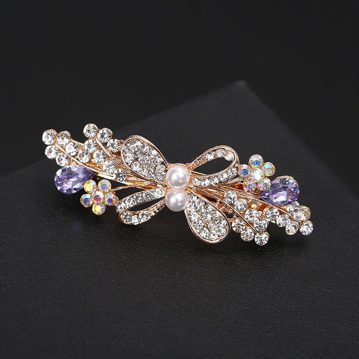 Wholesale Hair Clips Alloy Rhinestone Crystal Bow MOQ≥2 JDC-HC-MengP001